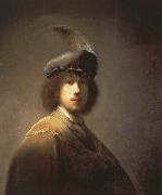 Rembrandt van rijn, Self-Portrait with Plumed Beret